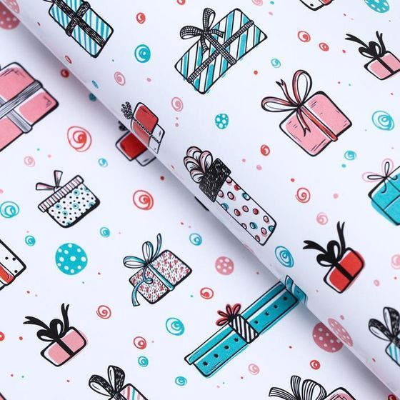 !09 Бумага глянцевая 2 листа "Подарок", 50 х 70 см.