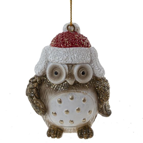 Фигурка декоративная подвесная &quot;Сова&quot;, L5 W4 H7 см, 3в.