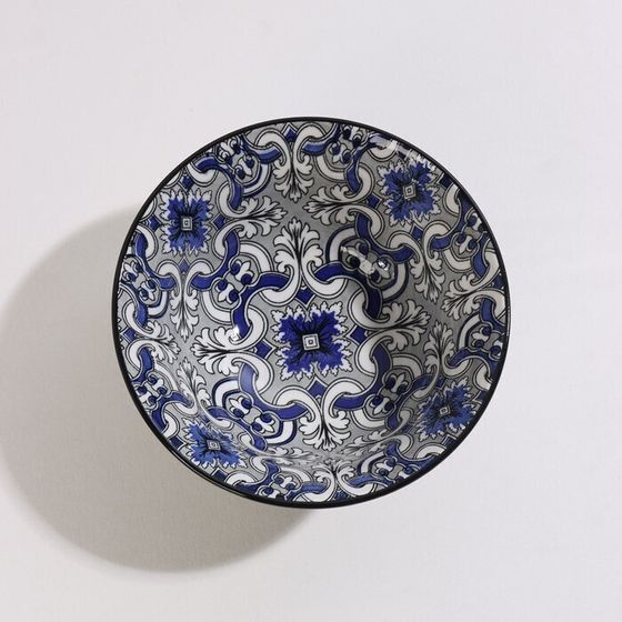 !09 Набор 2 штуки - Салатник керамический Доляна «Дайра», 350 мл, d=12 см, цвет серый