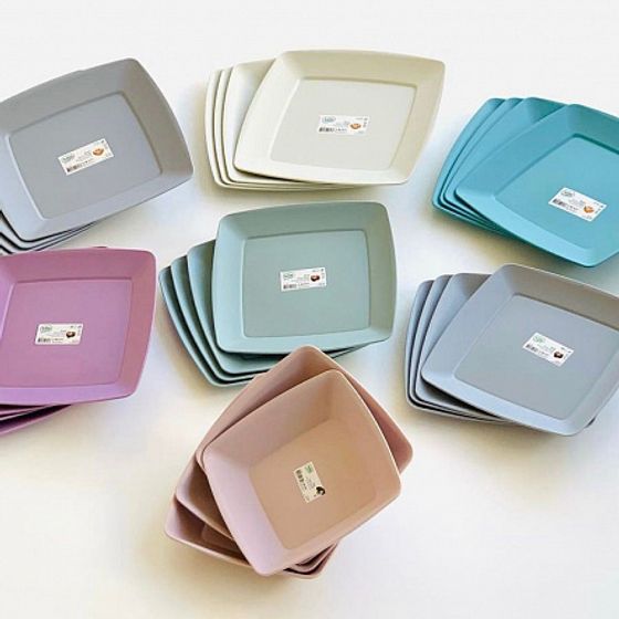 Набор тарелок обеденных SERVICE зелёных 6шт 23.5см квадратных