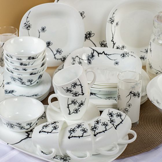 Набор столовый КАРИН МИНГ БЛЭК 46пр