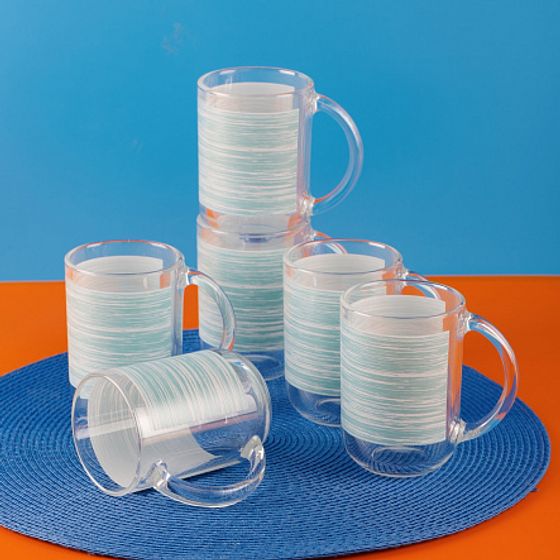 Набор кружек ТРОКЕТ БРАШМАНИЯ ТЮРКУАЗ 6шт 320мл