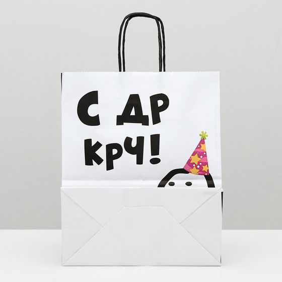 !Пакет крафт с приколами 2 штуки "С ДР КРЧ", 22 х 12 х 27 см