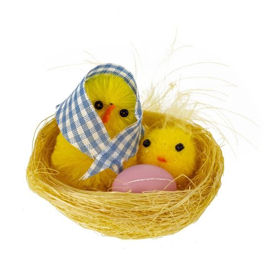 Набор из 2-х изделий декоративных &quot;Гнездо пасхальное&quot;, L11,5 W5 H5 см