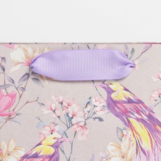 !09 Пакет крафтовый (набор 4 штуки) вертикальный «Птицы», 15 × 12 × 5.5 см.