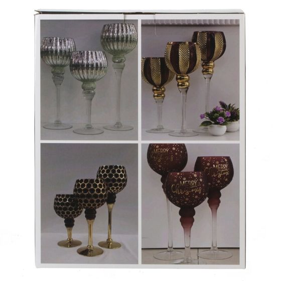 Набор из 3-х подсвечников, L33,5 W16 H42 см