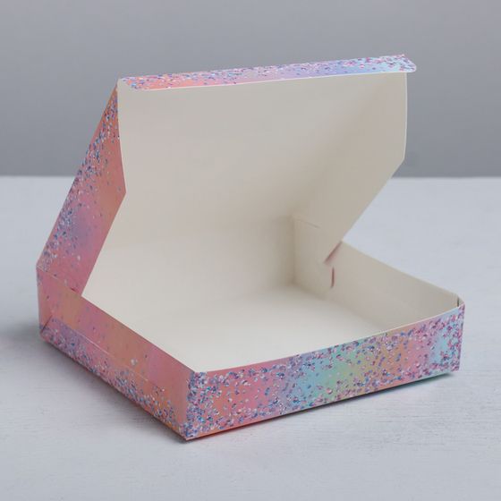 !09 НАБОР 4 ШТУКИ - Коробка складная «Вкусного настроения», 14 × 14 × 3.5 см.