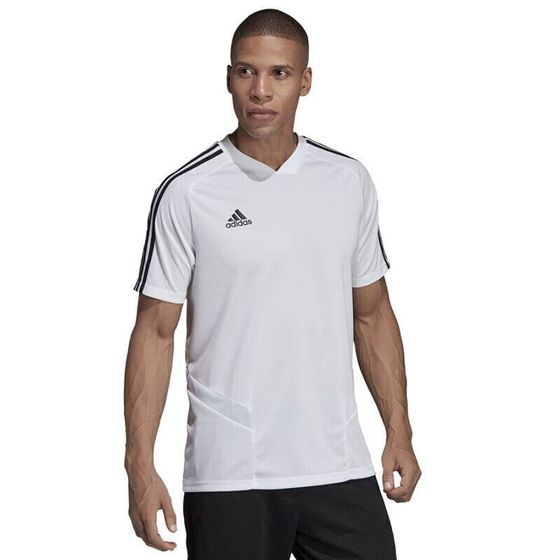 Мужская футболка спортивная белая с логотипом для футбола Adidas TIRO 19 TR JSY M DT5288 football jersey