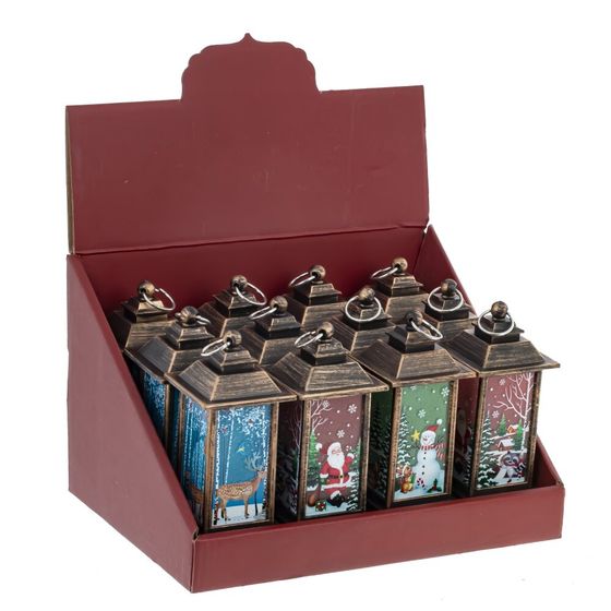 Изделие декоративное "Фонарь" (подсвет, LR44 х3шт) L5 W5 H12,5 см (блок 12), 3в.