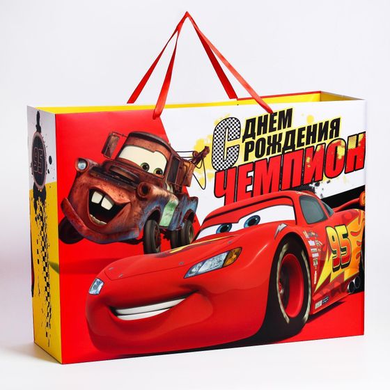 !09 Пакет ламинированный горизонтальный "Чемпиону", Тачки, 46 х 61 см/