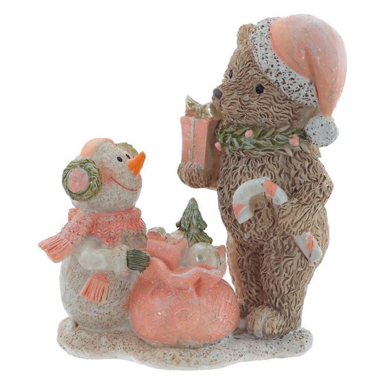Фигурка декоративная &quot;Мишка и снеговик&quot;, L8 W5 H9,5 см