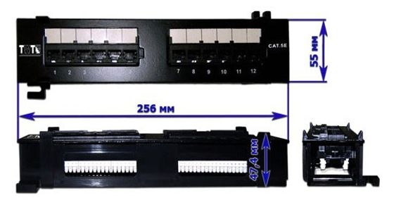 Патч-панель Lanmaster TWT-PP12UTP-H 10&quot; 1U 12xRJ45 кат.5e UTP