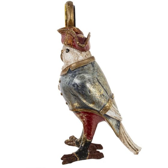 Фигурка декоративная с часами &quot;Попугай&quot; (LR44х1 н/п), L12 W13 H23 см