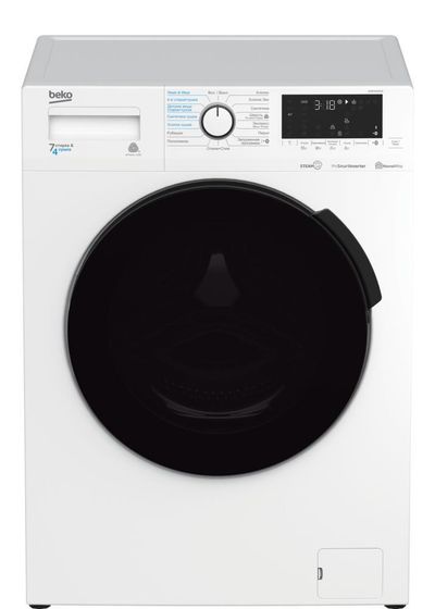Стиральная машина Beko WDB7425R2W белый 7кг/4кг сушка 1200об/мин с паром инвертор