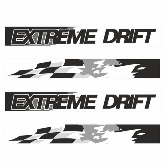 Наклейка-молдинг &quot;Extreme Drift&quot;, черный, комплект на две стороны, 190 х 10 х 0,1 см