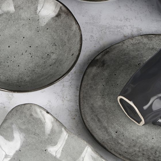 Тарелка суповая STONE серый 20см