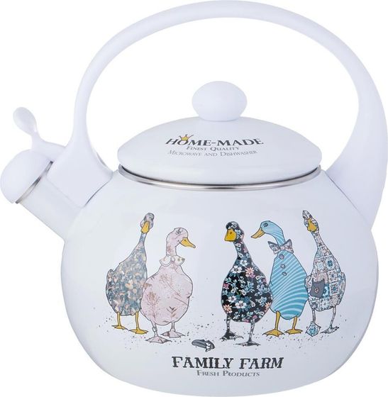 Чайник Agness 934-628 FAMILY FARM 2.2л белый/цветной принт