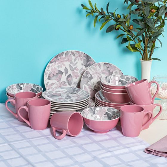 Тарелка обеденная BLOOMING розовая 24см