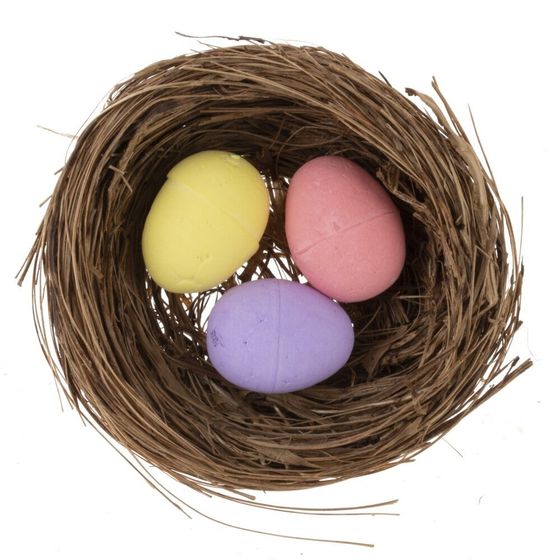 Изделие декоративное &quot;Гнездо пасхальное&quot; (блок 12 шт), L6 W6 H2 см, 3в.