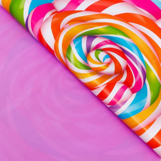 !09 Бумага (набор 3 листа) упаковочная глянцевая двухсторонняя "Карамель" фиолетовая, 50 х 70 см