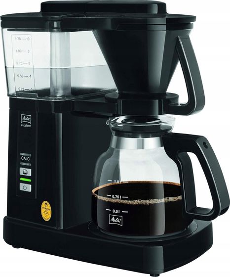 Melitta Melitta Excellent 5.0, Капельная кофеварка, Молотый кофе, 1525 Вт, Черный, Прозрачный