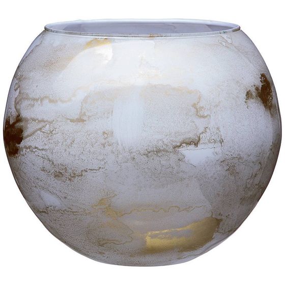 ВАЗА SFERA &quot;GOLDEN MARBLE WHITE&quot; ДИАМЕТР 20СМ