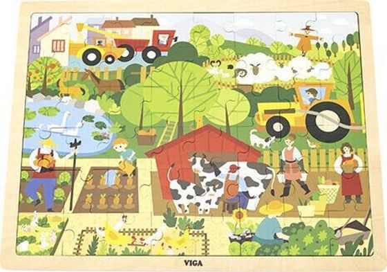 Viga Viga 44587 Puzzle na podkładce 48 elementów - poznajemy zoo