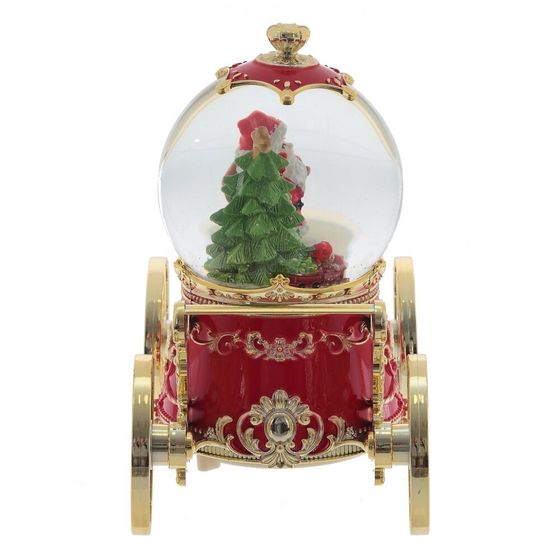 Фигурка декор &quot;Дед Мороз&quot; в стекл шаре (муз, подсвет, вьюга, 3xAAA н/п), D10 см, L22 W11 H19 см