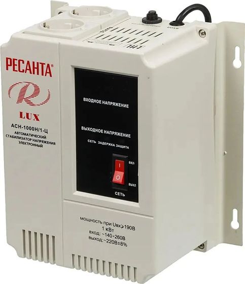 Стабилизатор напряжения Ресанта АСН-1 000 Н/1-Ц Lux 1000Вт 1000ВА серый