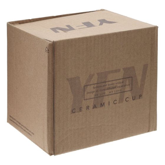 Кружка с крышкой, L6,6 W6,6 H11 см, цвет микс