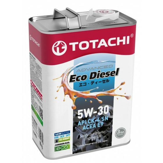 Масло моторное Totachi Eco Diesel 5W-30, CK-4/СJ-4/SN, полусинтетическое, 4 л