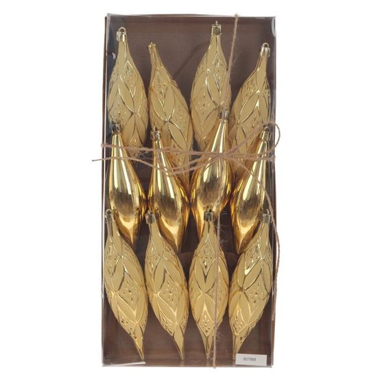 Набор из 12шт Украшение новогоднее "Капля", L4 W4 H15 см