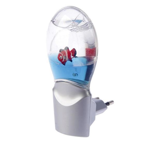 Ночник &quot;Кроха&quot; 0,3W (датчик освещенности) LED серебро/голубой
