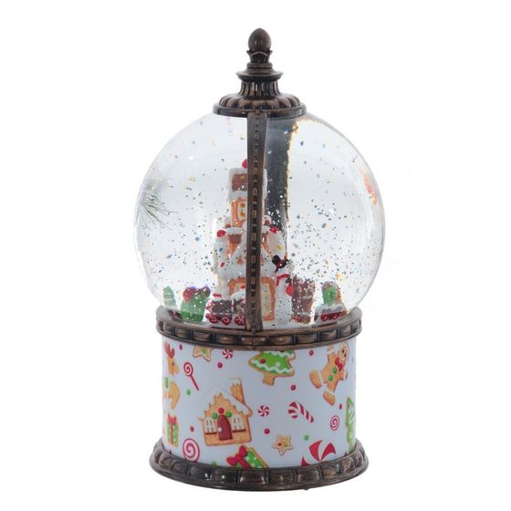 Фигурка декор в шаре &quot;Пряничный дом&quot; (подсвет, муз, вьюга, движ, AAх3 н/п +USB 100 см), L13 W13 H21