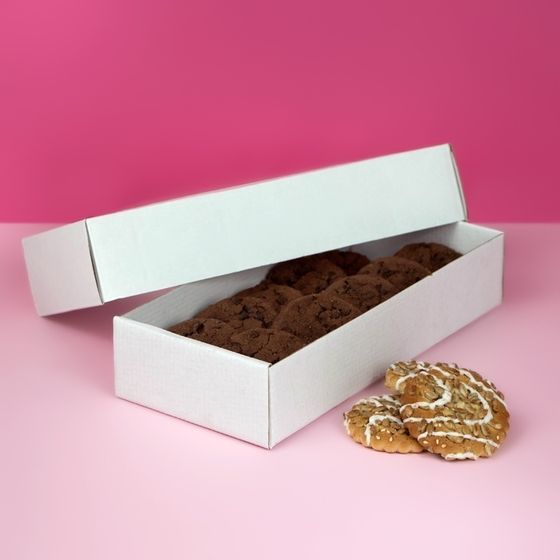 !09 Коробка сборная без печати крышка-дно белая с окном 24 х 11 х 4,5 см.