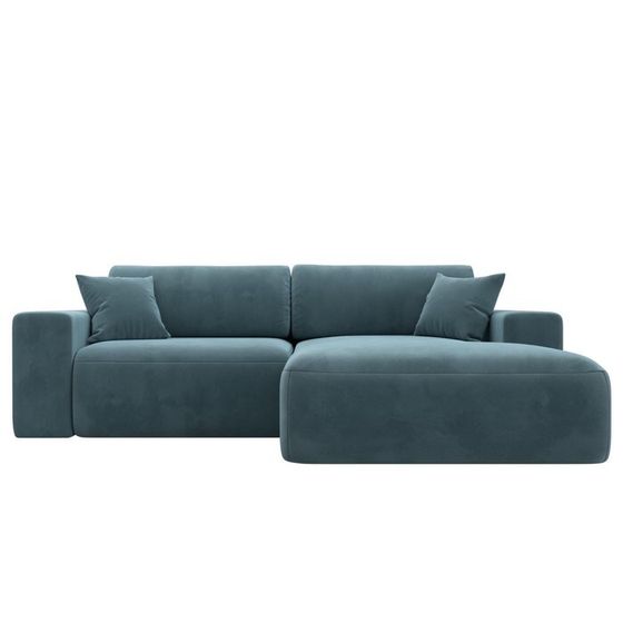 Угловой диван «Лига 036 Классик», правый угол, механизм еврокнижка, НПБ, велюр, бирюзовый