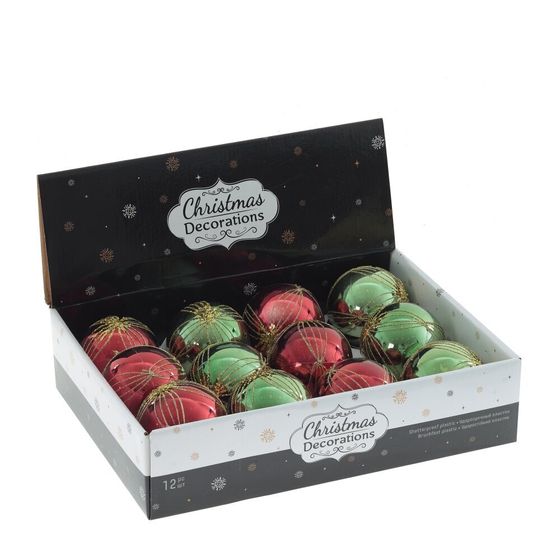 Набор из 12шт Украшение новогоднее &quot;Шар&quot;, D 8 см, L35 W27 H8,5 см