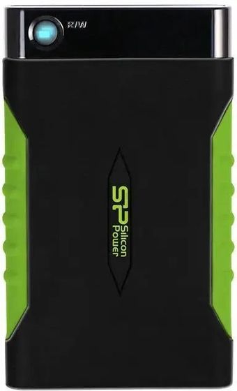 Внешний HDD 2Tb Silicon Power USB 3.0 SP020TBPHDA15S3K A15 Armor 2.5&quot; черный/зеленый