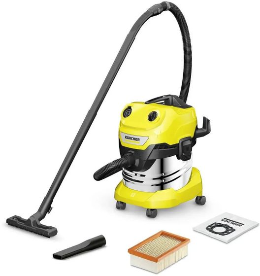 Строительный пылесос Karcher WD 4 S V-20/5/22 1000Вт уборка:сухая/сбор воды желтый