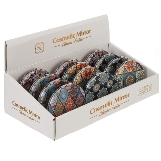 Зеркало карманное, Д7 Ш7 В1 см, 4в.