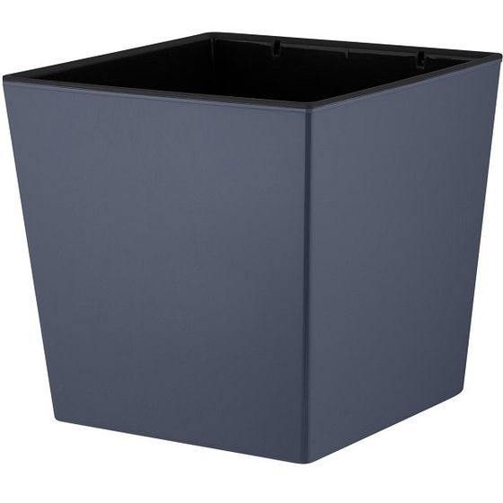Горшок для цветов London CUBE 11,6л c дренажной вставкой вулканич.серый