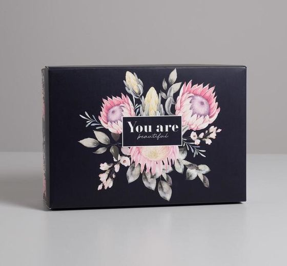 !Коробка складная «Цветы», 30 × 20 × 9 см