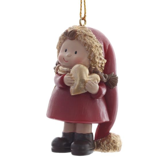 Фигурка декоративная подвесная "Девочка", L4 W3,5 H6,5 см, 3в.