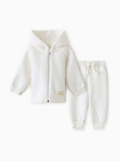 Костюм (толстовка и брюки) Крошка Я, BASIC LINE, рост 80-86 см, цвет молочный