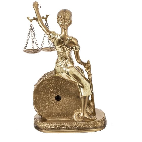 Часы настольные декоративные &quot;Фемида&quot; (1xAAA н/п), L9 W8 H24 см