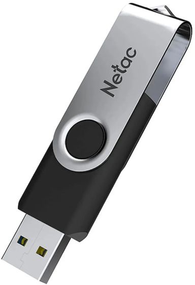 Флеш диск 64Gb Netac U505 (NT03U505N-064G-20BK) USB2.0 черный/серебристый