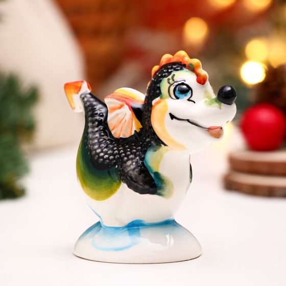 !09 Сувенир &quot;Дракон Серафим&quot; гжель цвет, 10,5 см