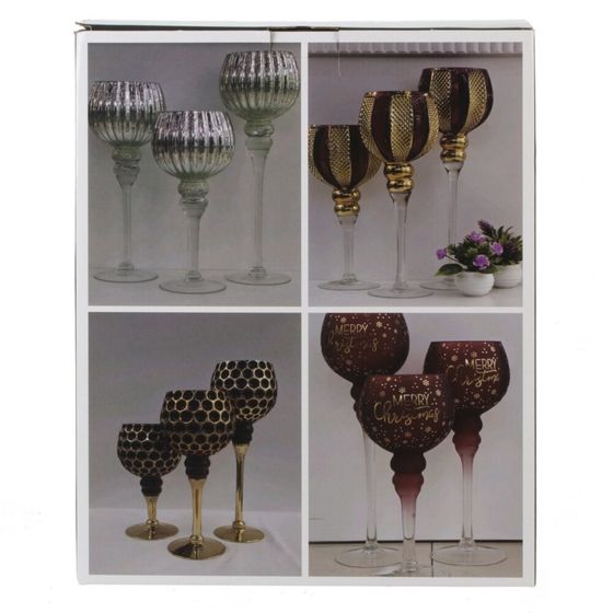 Набор из 3-х подсвечников, L33 W16 H46 см