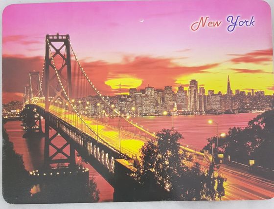 !09 Сервировочная подставка из пробки, 3 шт. "Мосты Нью Йорка" 21*29 см.