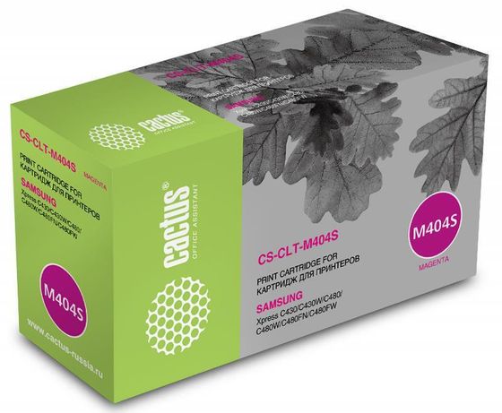 Картридж лазерный Cactus CS-CLT-M404S CLT-M404S пурпурный (1000стр.) для Samsung SL-C430/C430W/C480/C480W/C480FW